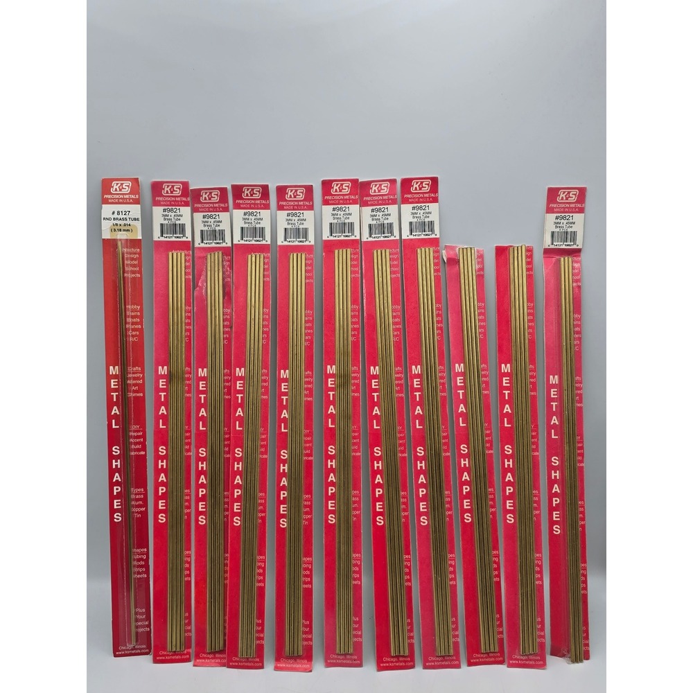 K&S Precision Metals Brass Tube Lot  OS Gold New Hobby Model Supplies lot of 11